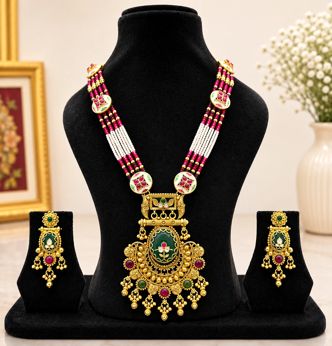 Heritage Pearl Kundan Necklace Set