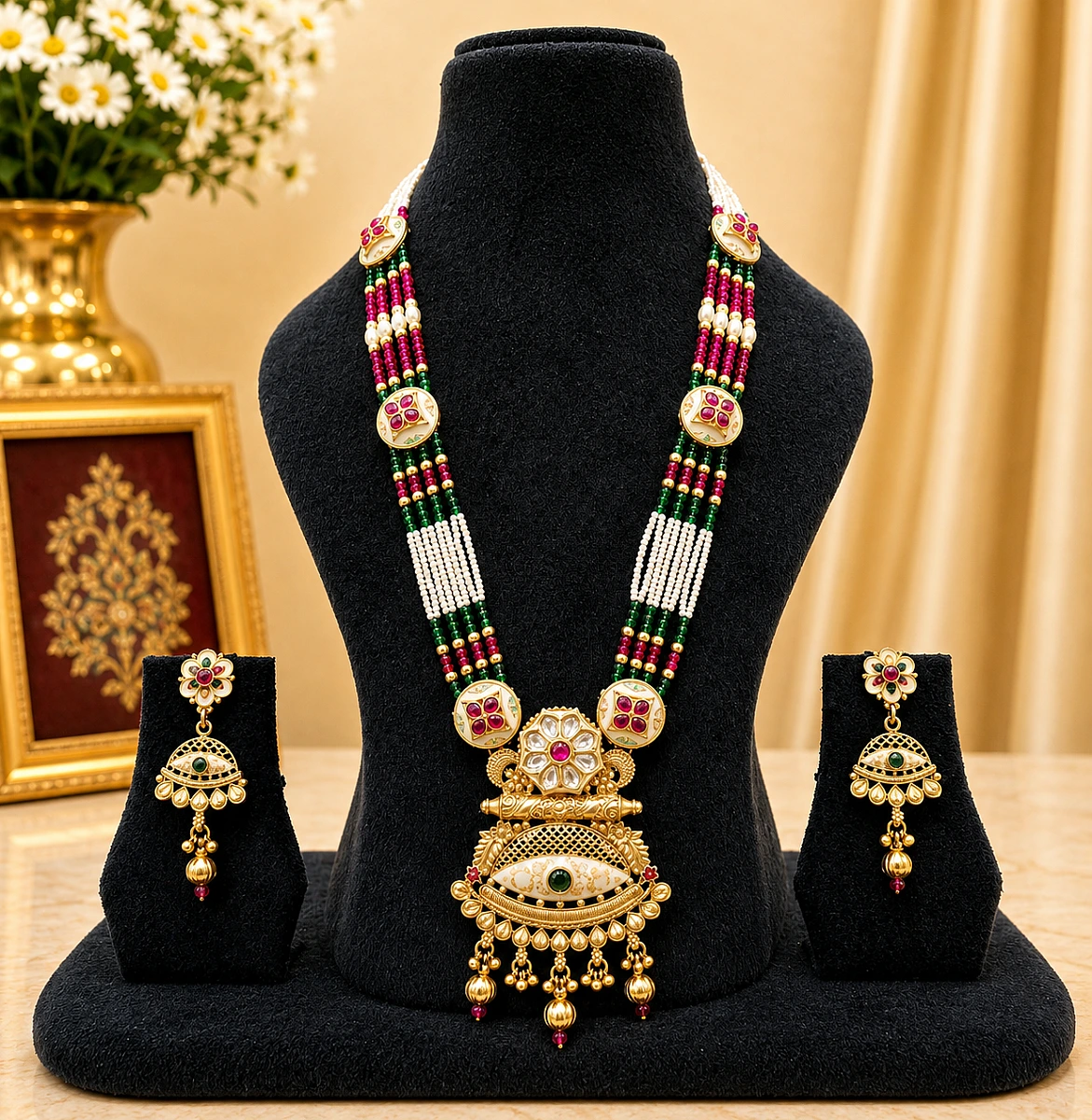 Heritage Pearl Kundan Necklace Set