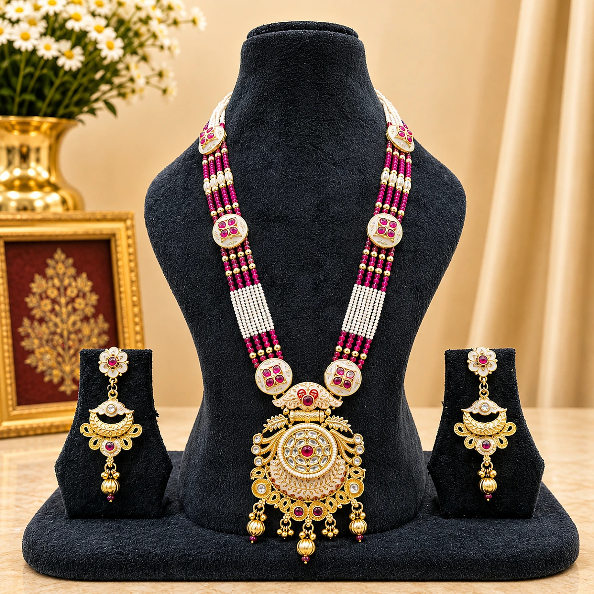 Heritage Pearl Kundan Necklace Set