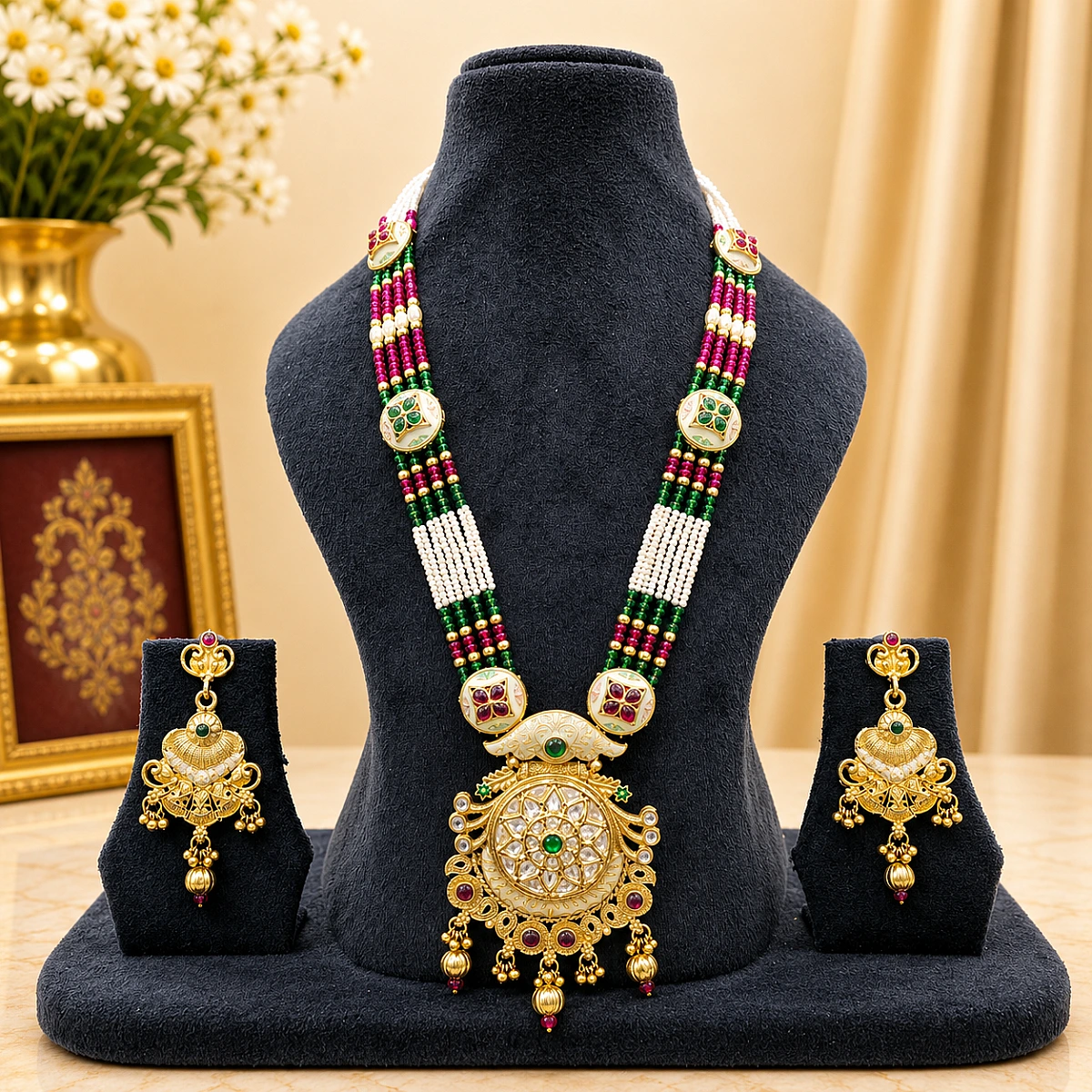 Heritage Pearl Kundan Necklace Set