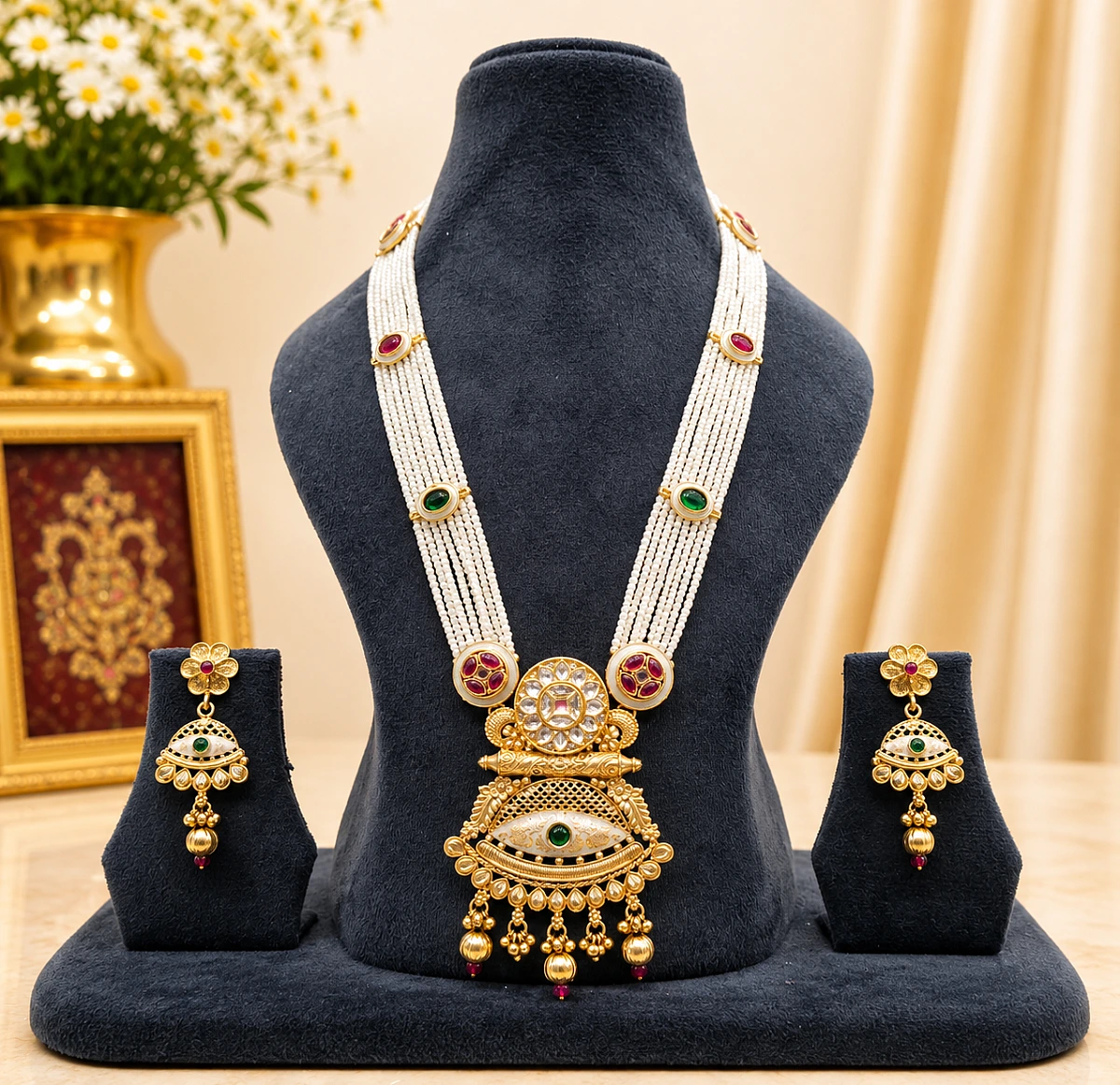Heritage Pearl Kundan Necklace Set