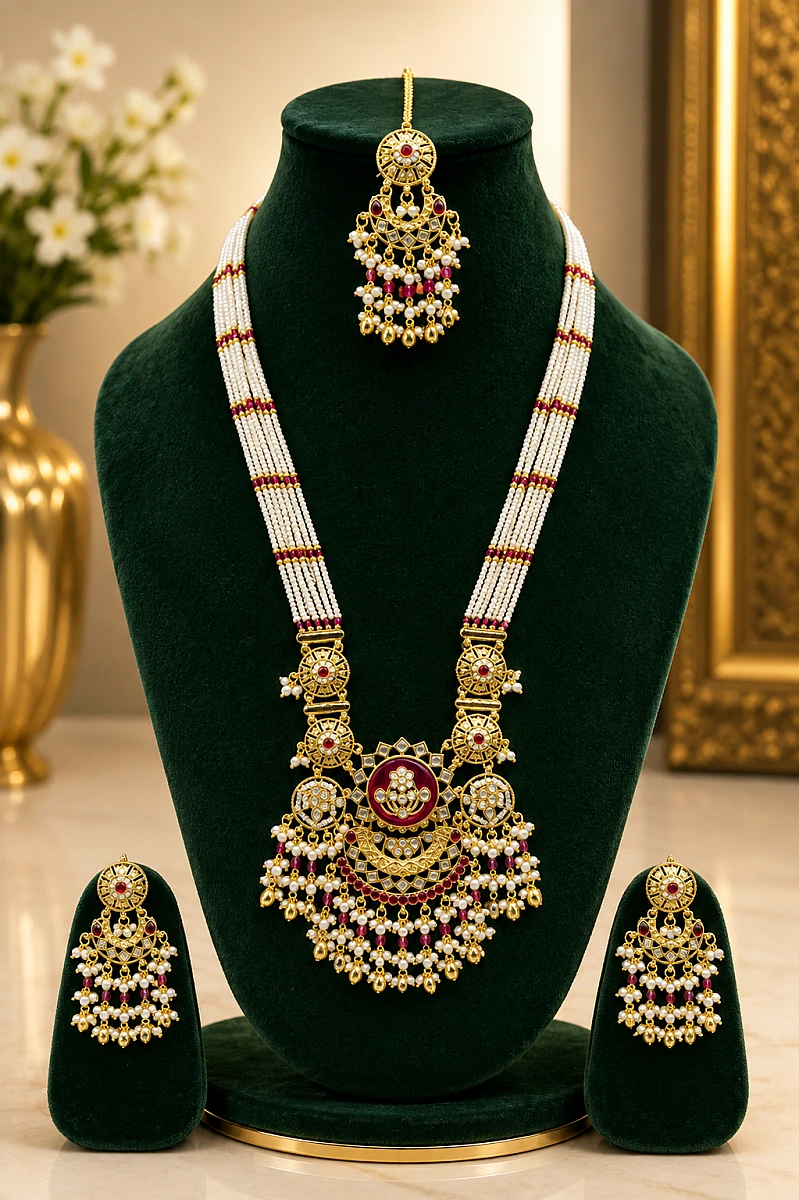 Heritage Pearl Kundan Necklace Set