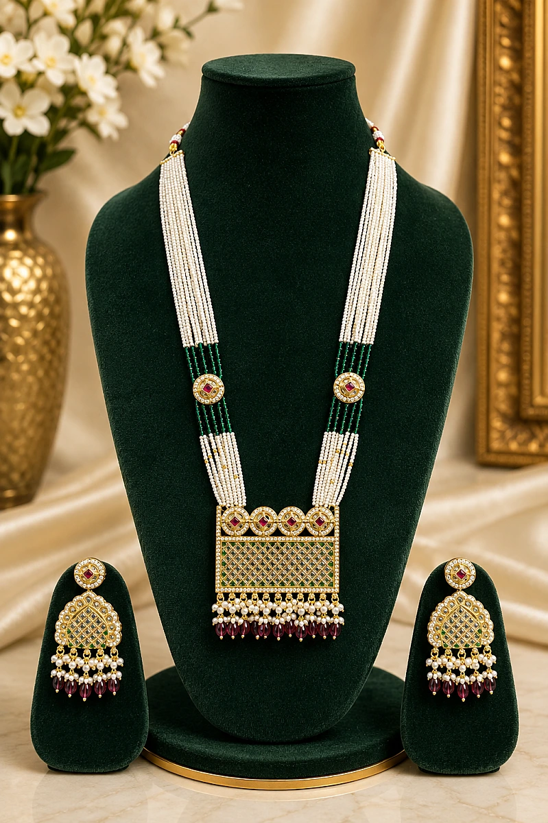 Heritage Pearl Kundan Necklace Set
