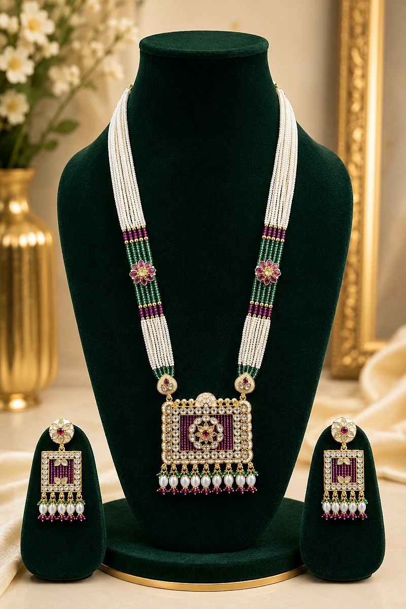 Heritage Pearl Kundan Necklace Set