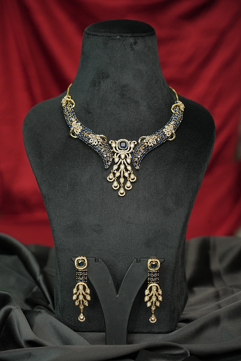 Elegant Moissanite Necklace Set with Matching Earrings