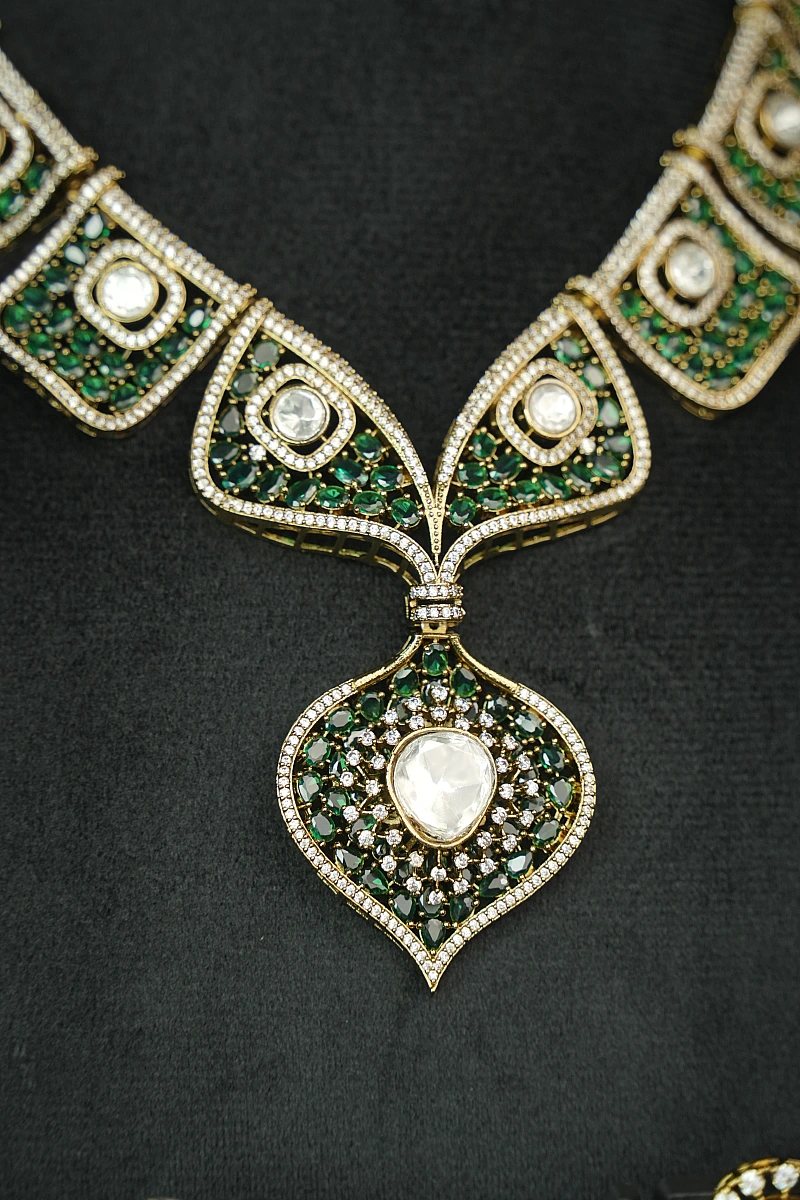 Elegant Moissanite Necklace Set with Matching Earrings - Image 2