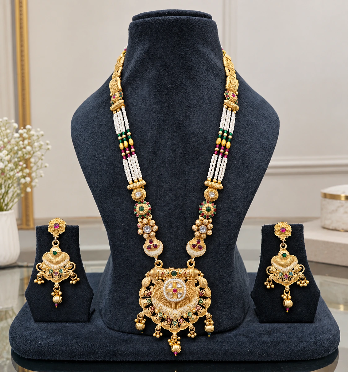 Heritage Pearl Kundan Necklace Set