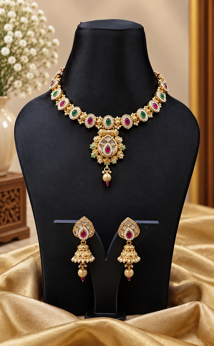 Heritage Pearl Kundan Necklace Set