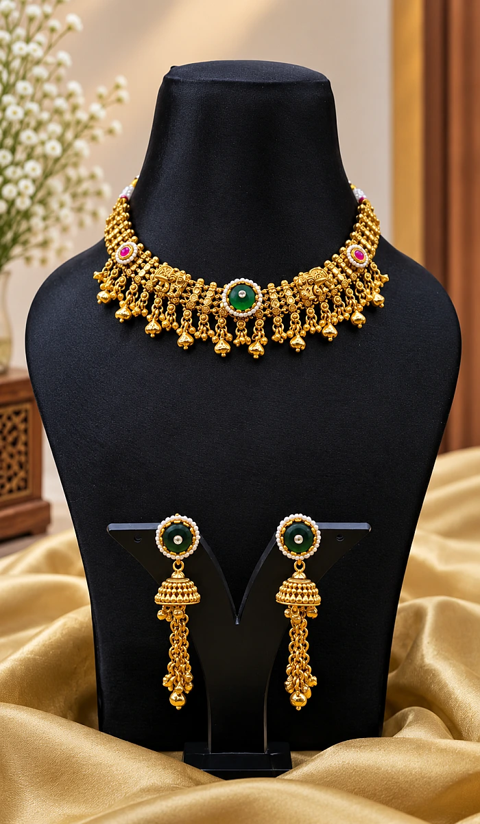 Heritage Pearl Kundan Necklace Set