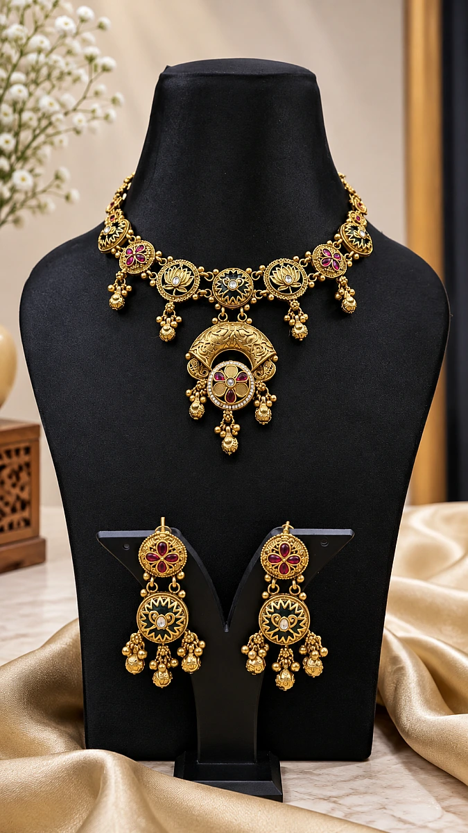 Heritage Pearl Kundan Necklace Set