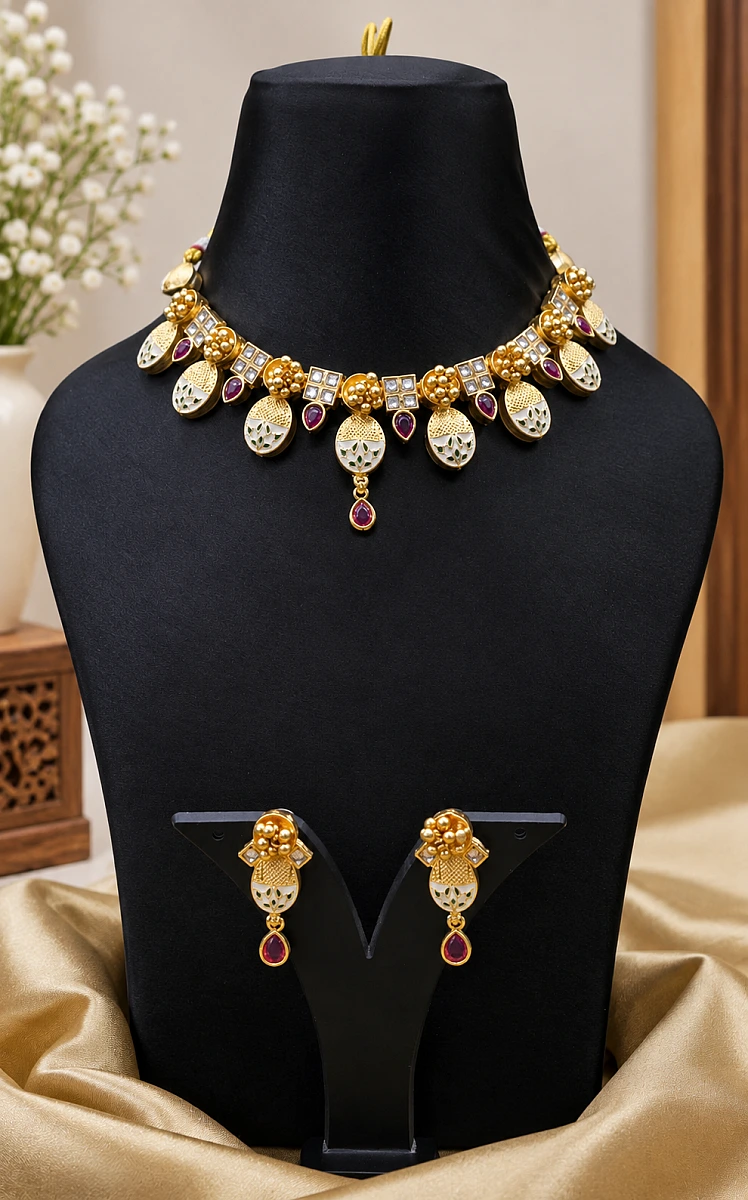 Heritage Pearl Kundan Necklace Set
