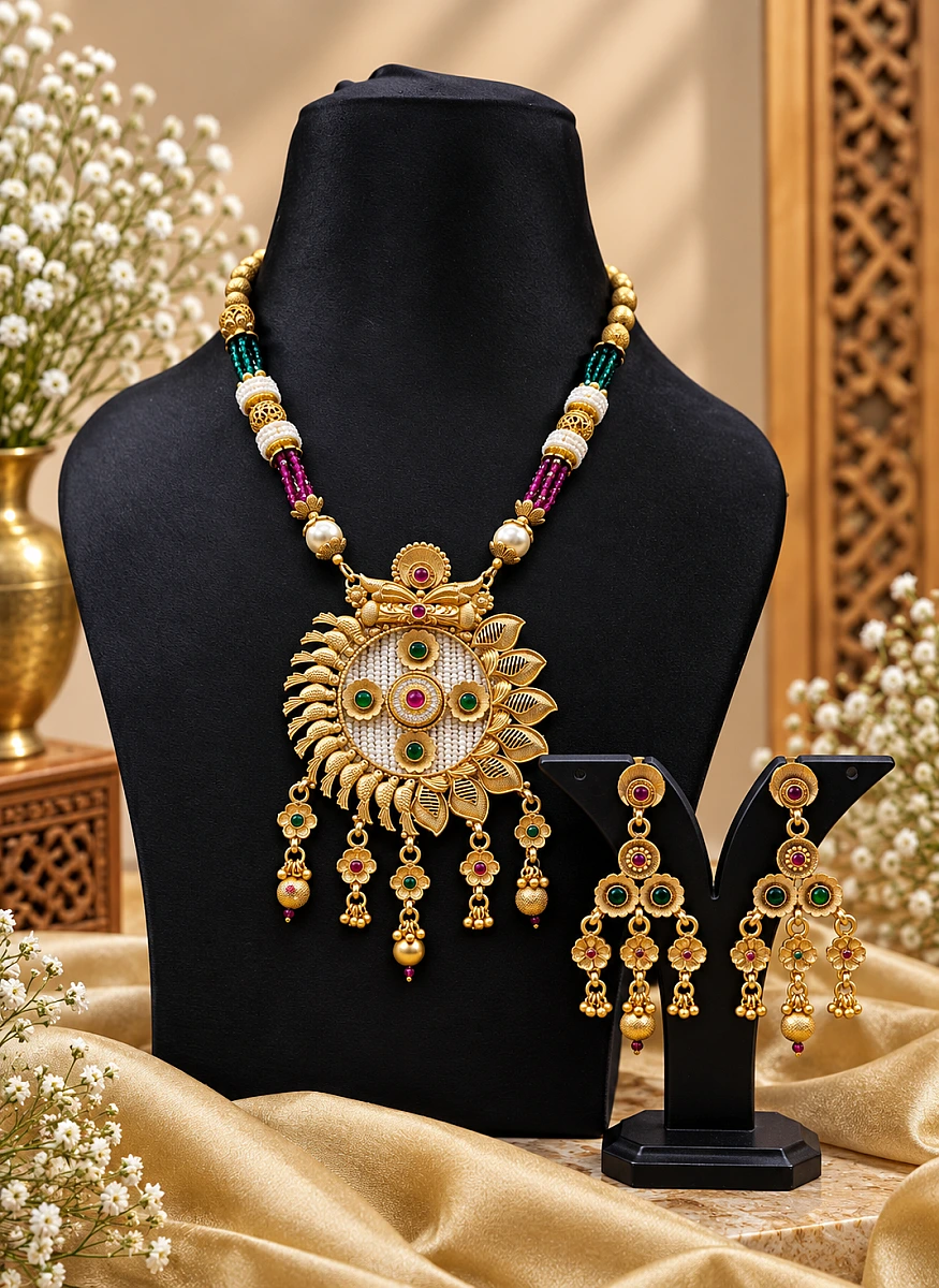 Heritage Pearl Kundan Necklace Set