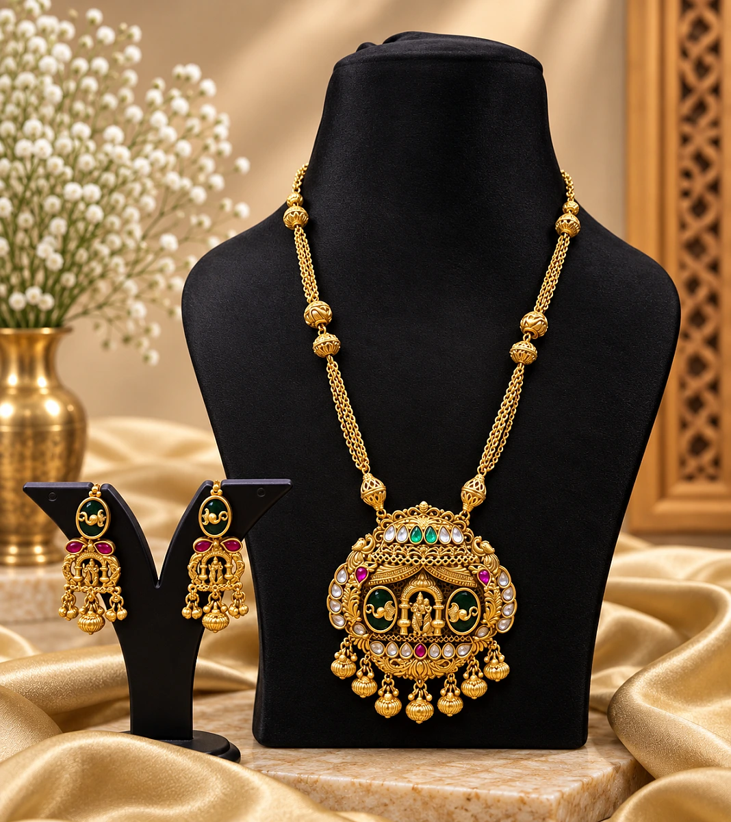 Heritage Pearl Kundan Necklace Set