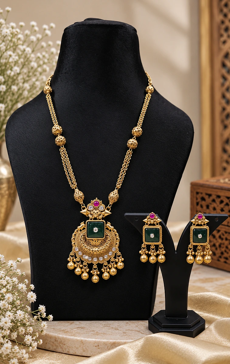 Heritage Pearl Kundan Necklace Set