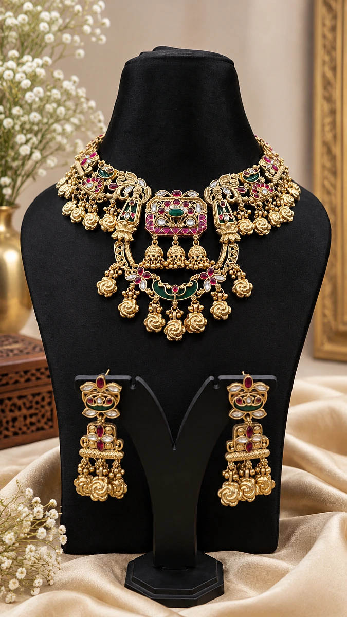 Heritage Pearl Kundan Necklace Set