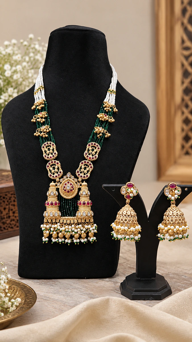 Heritage Pearl Kundan Necklace Set