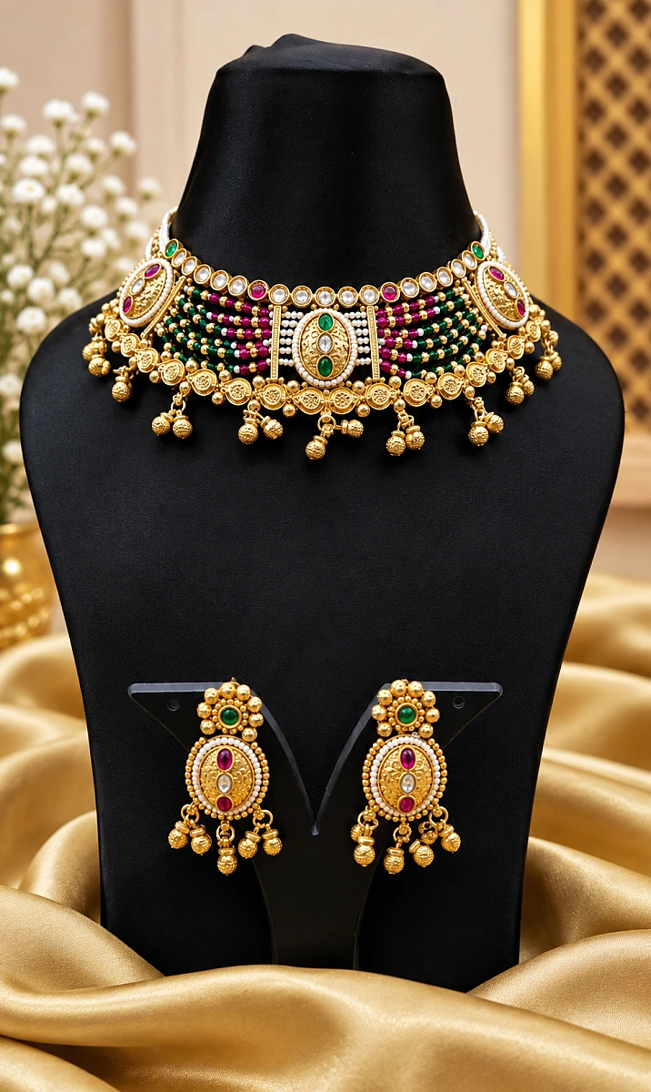 Heritage Pearl Kundan Necklace Set