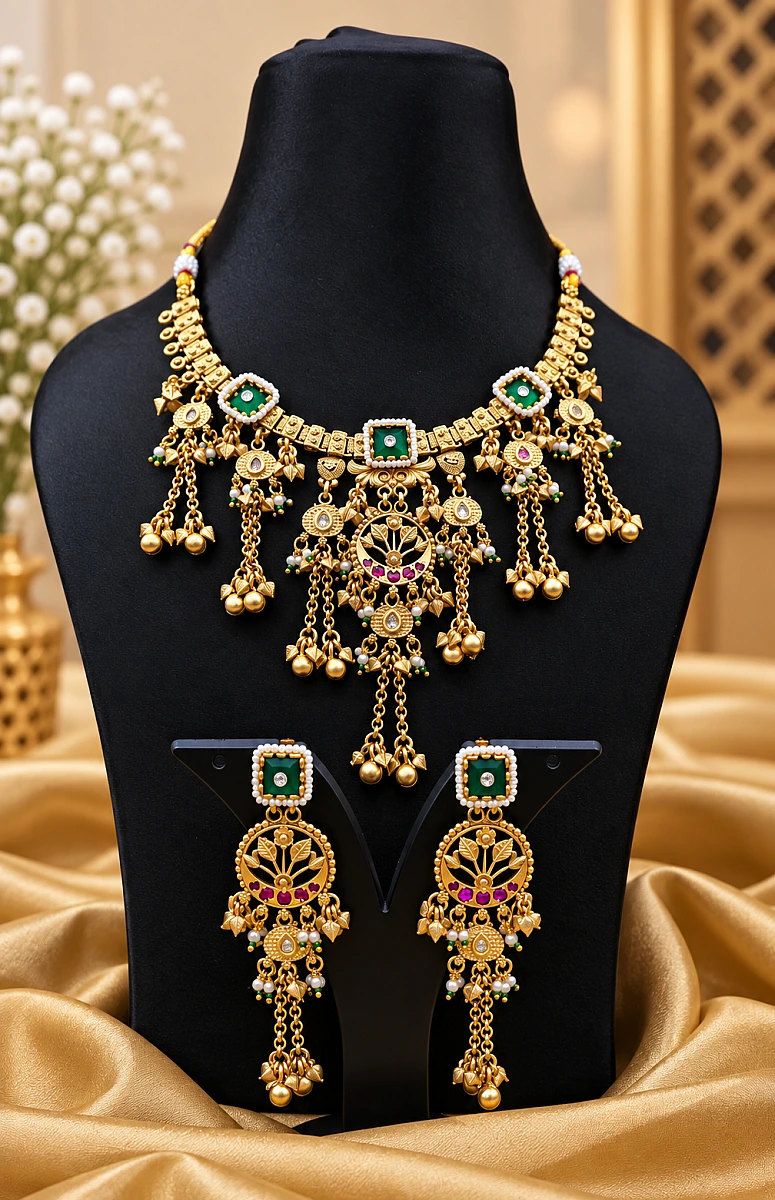 Heritage Pearl Kundan Necklace Set