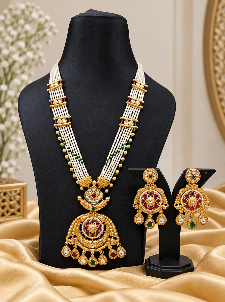 Heritage Pearl Kundan Necklace Set