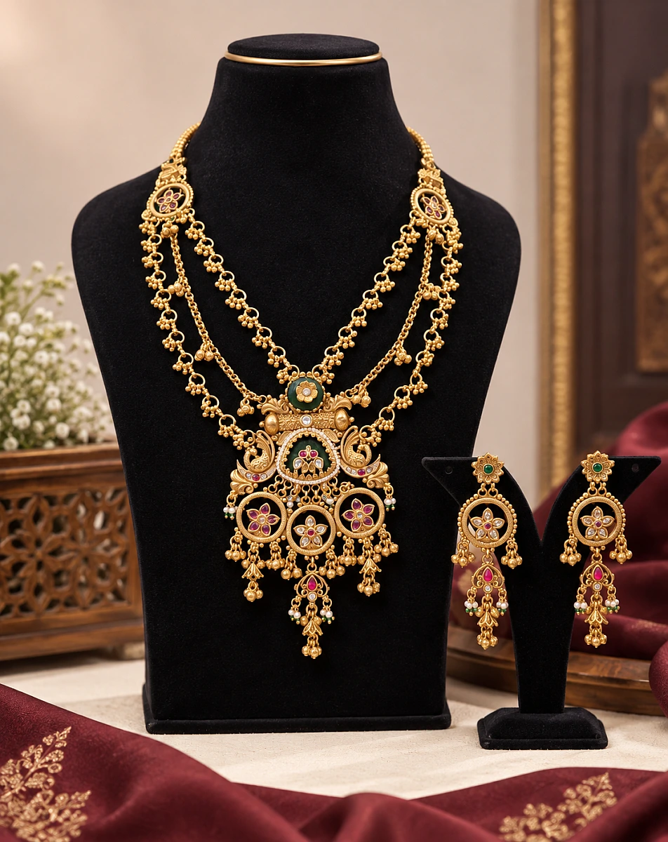 Heritage Pearl Kundan Necklace Set