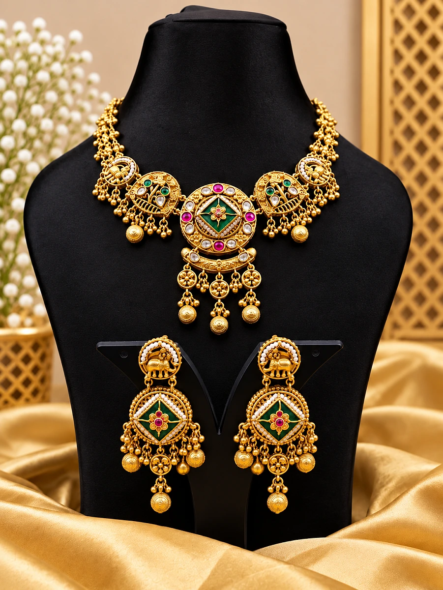 Heritage Pearl Kundan Necklace Set