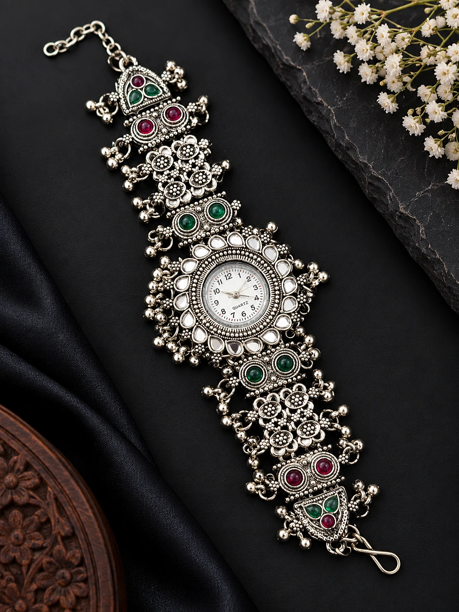 Oxidised Silver Watch