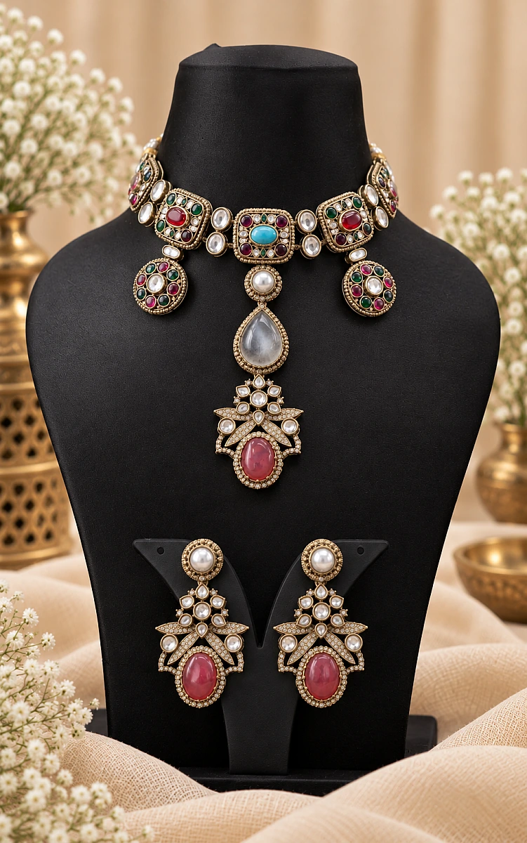 Viral Sabyasachi-Inspired Turkish Necklace Set | Premium Statement Jewellery