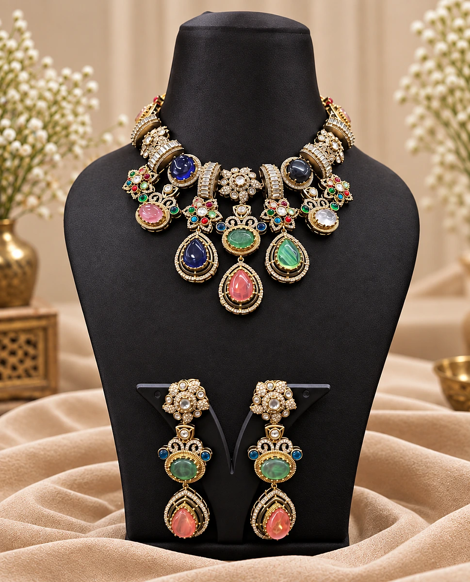 Viral Sabyasachi-Inspired Turkish Necklace Set | Premium Statement Jewellery