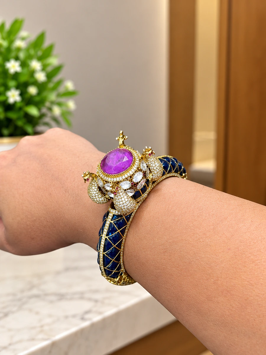 Premium Mossanite Morni Designer Openable Kada Bracelet for Women - Image 4