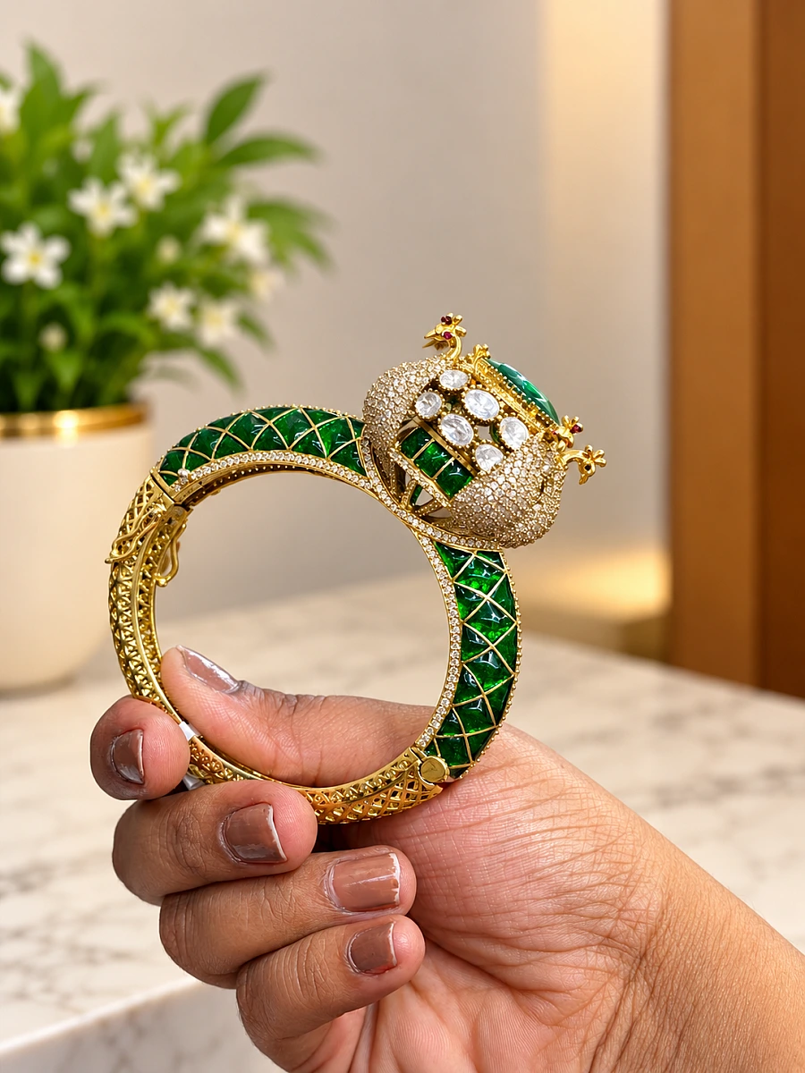 Premium Mossanite Morni Designer Openable Kada Bracelet for Women