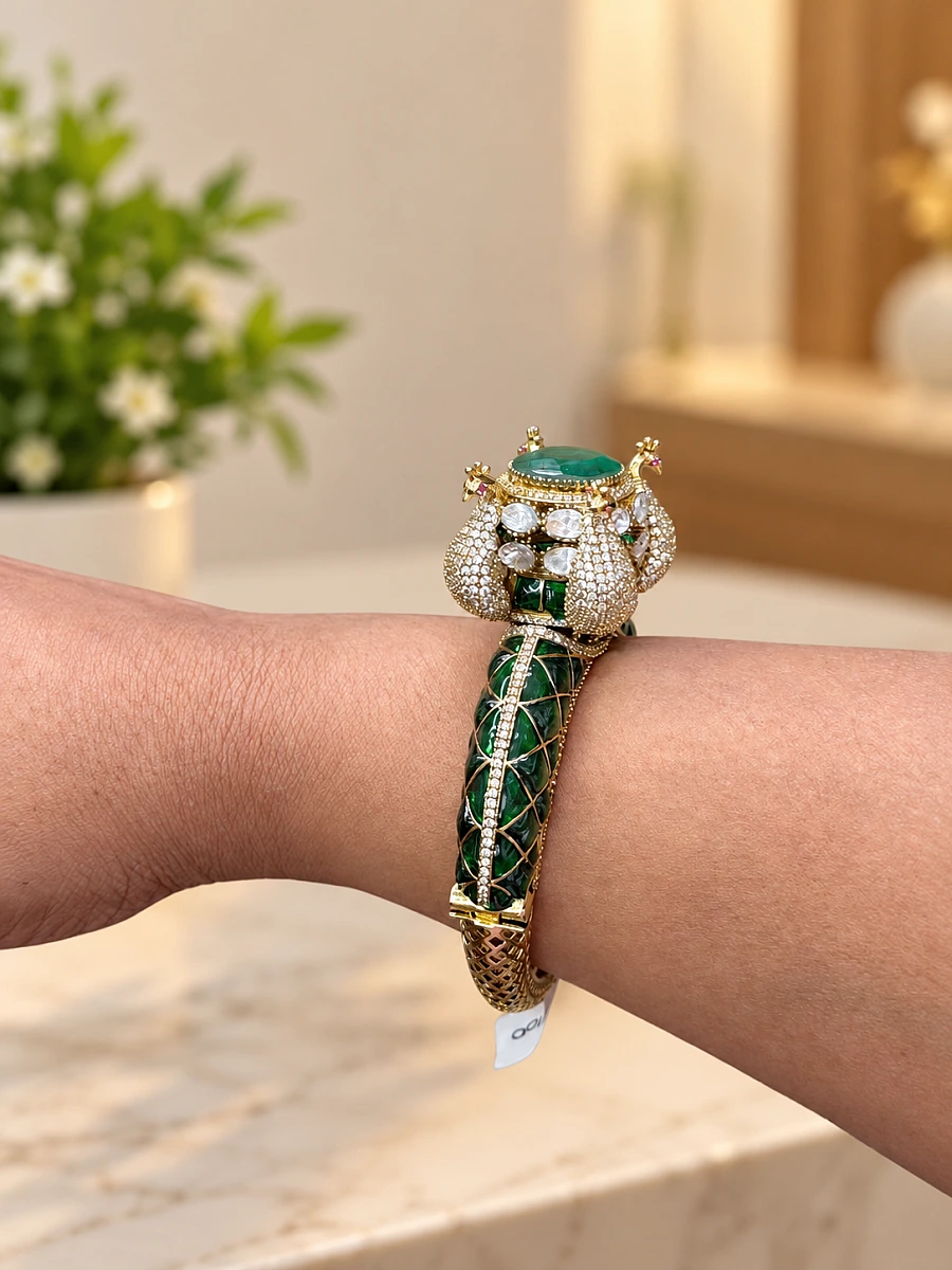 Premium Mossanite Morni Designer Openable Kada Bracelet for Women - Image 2