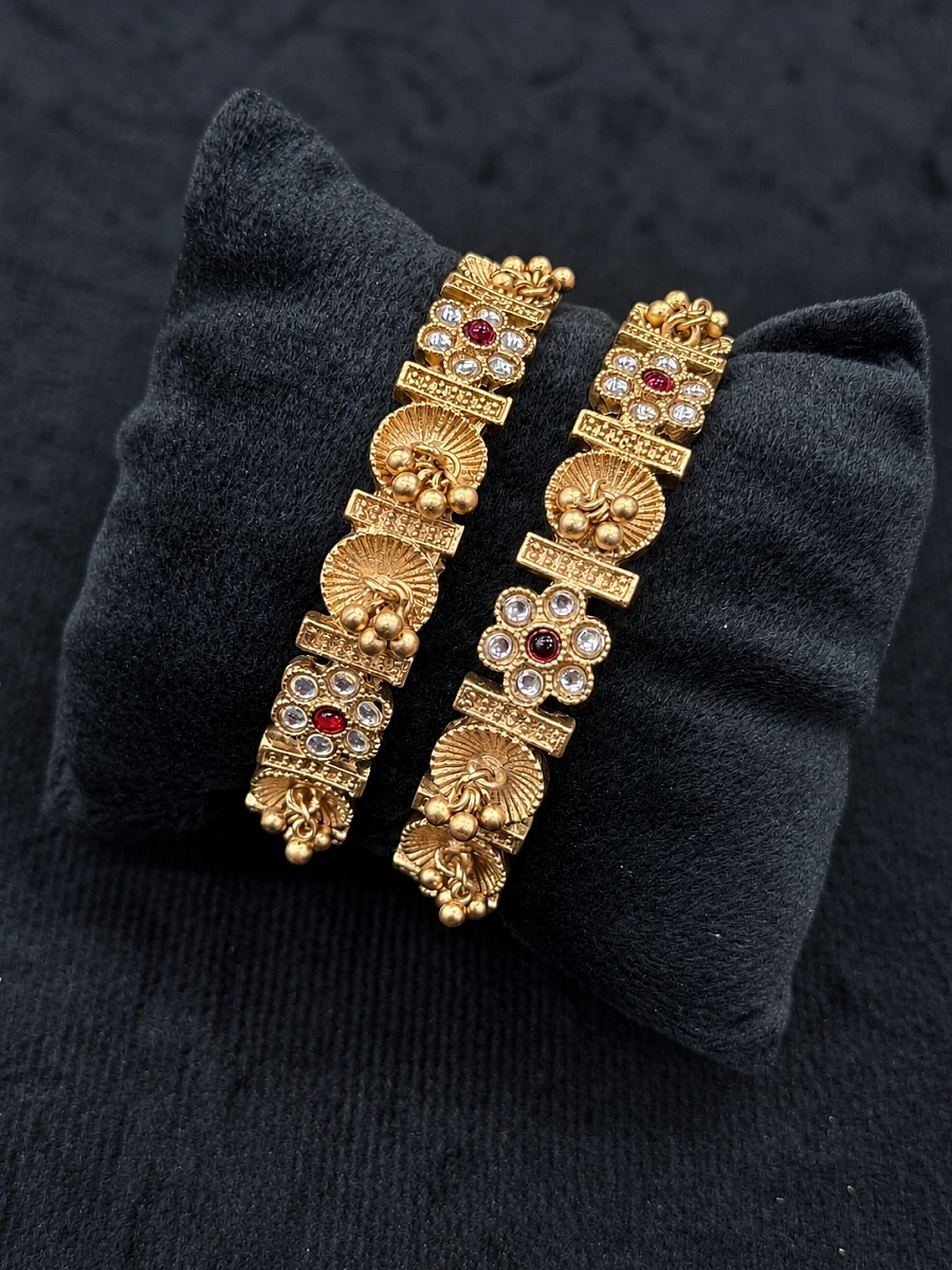 Rajwadi Gold Look-Alike Openable Bangles – Brass Alloy Traditional Jewellery