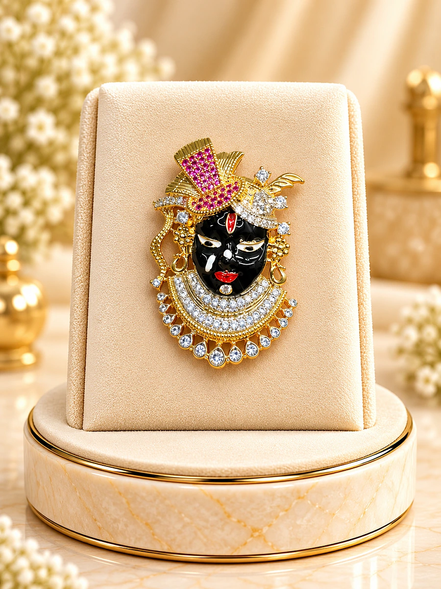 Premium Khatu Shyam Ji Brooch – Traditional Designer Brooch