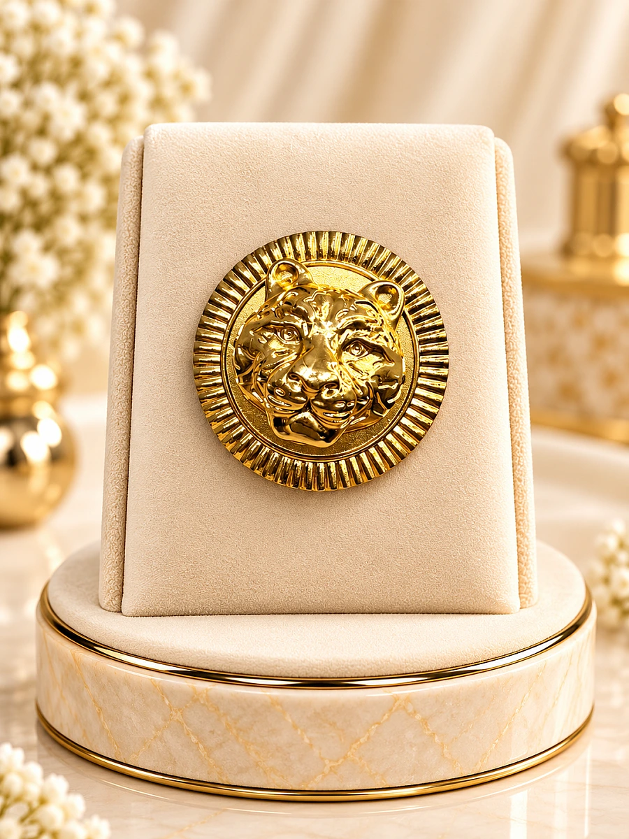 Premium Golden Lion Head Brooch – Royal Designer Statement Brooch