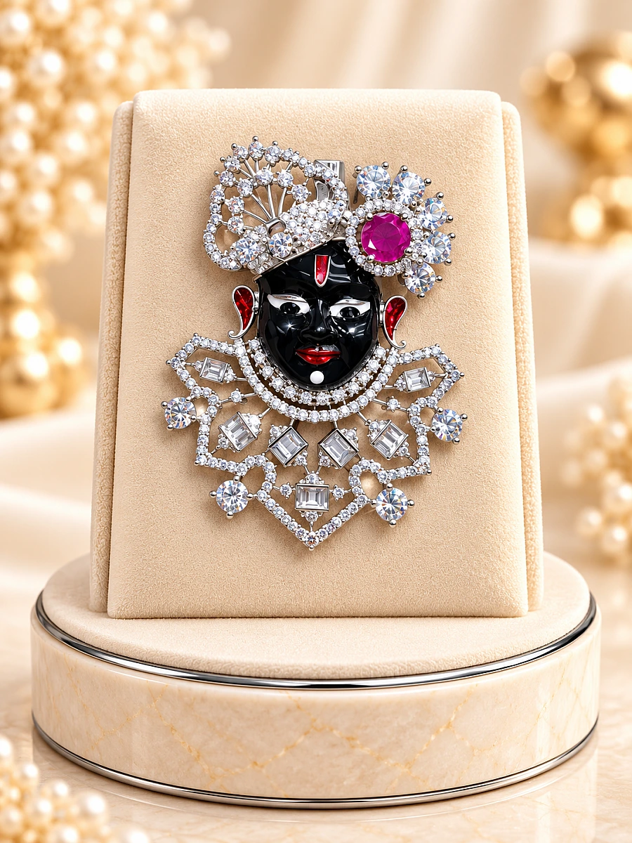 Premium Khatu Shyam Ji Brooch – Traditional Designer Brooch