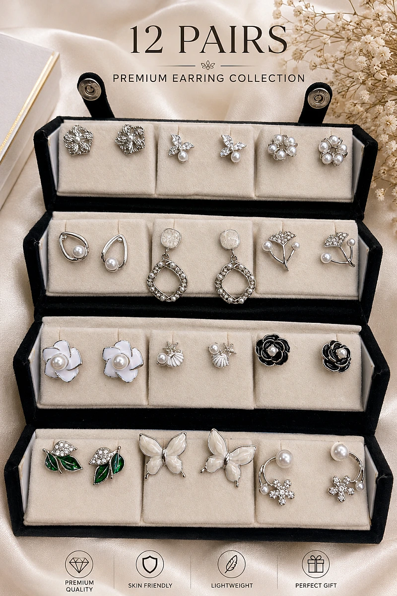 12 Pair Earrings Gift Box