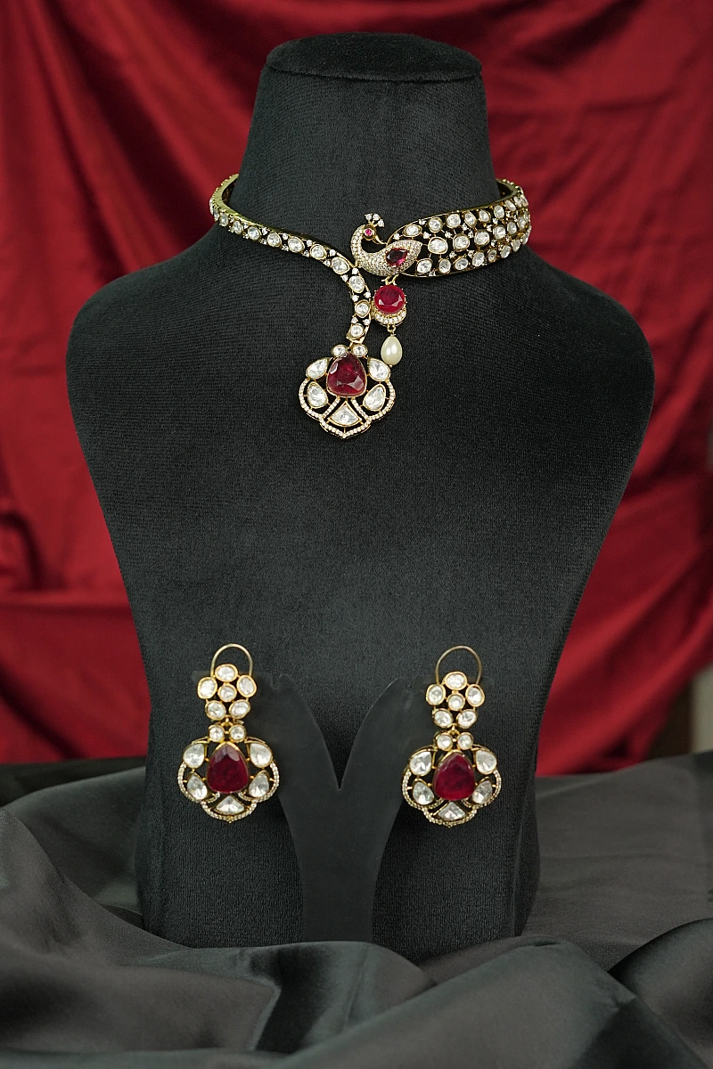 Elegant Moissanite Necklace Set with Matching Earrings