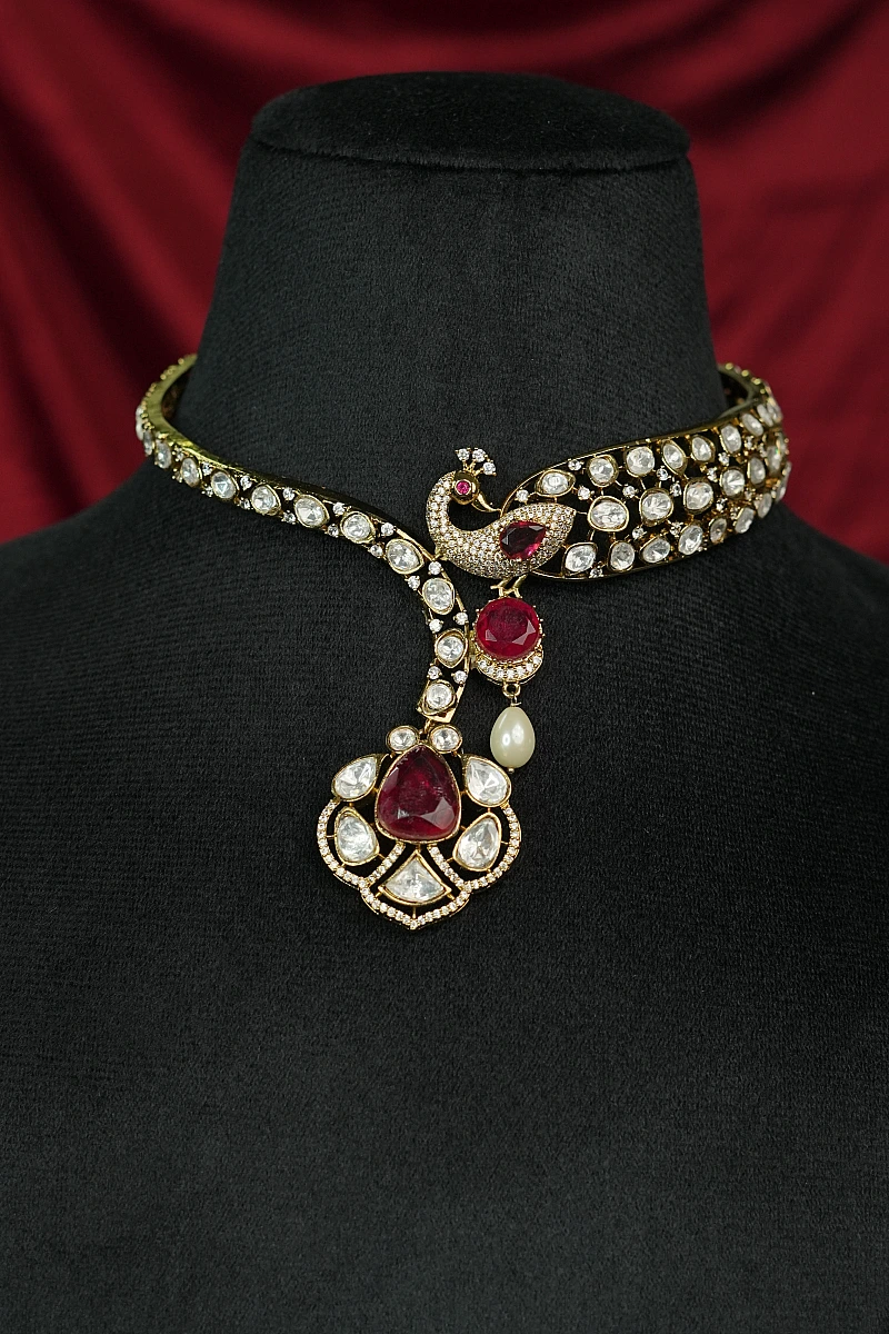Elegant Moissanite Necklace Set with Matching Earrings - Image 2