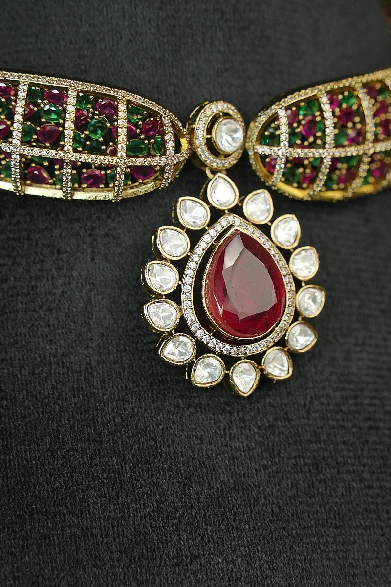 Elegant Moissanite Necklace Set with Matching Earrings - Image 2