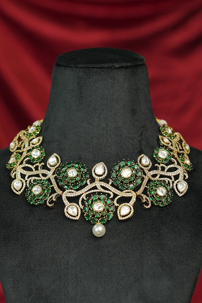 Elegant Moissanite Necklace Set with Matching Earrings - Image 2