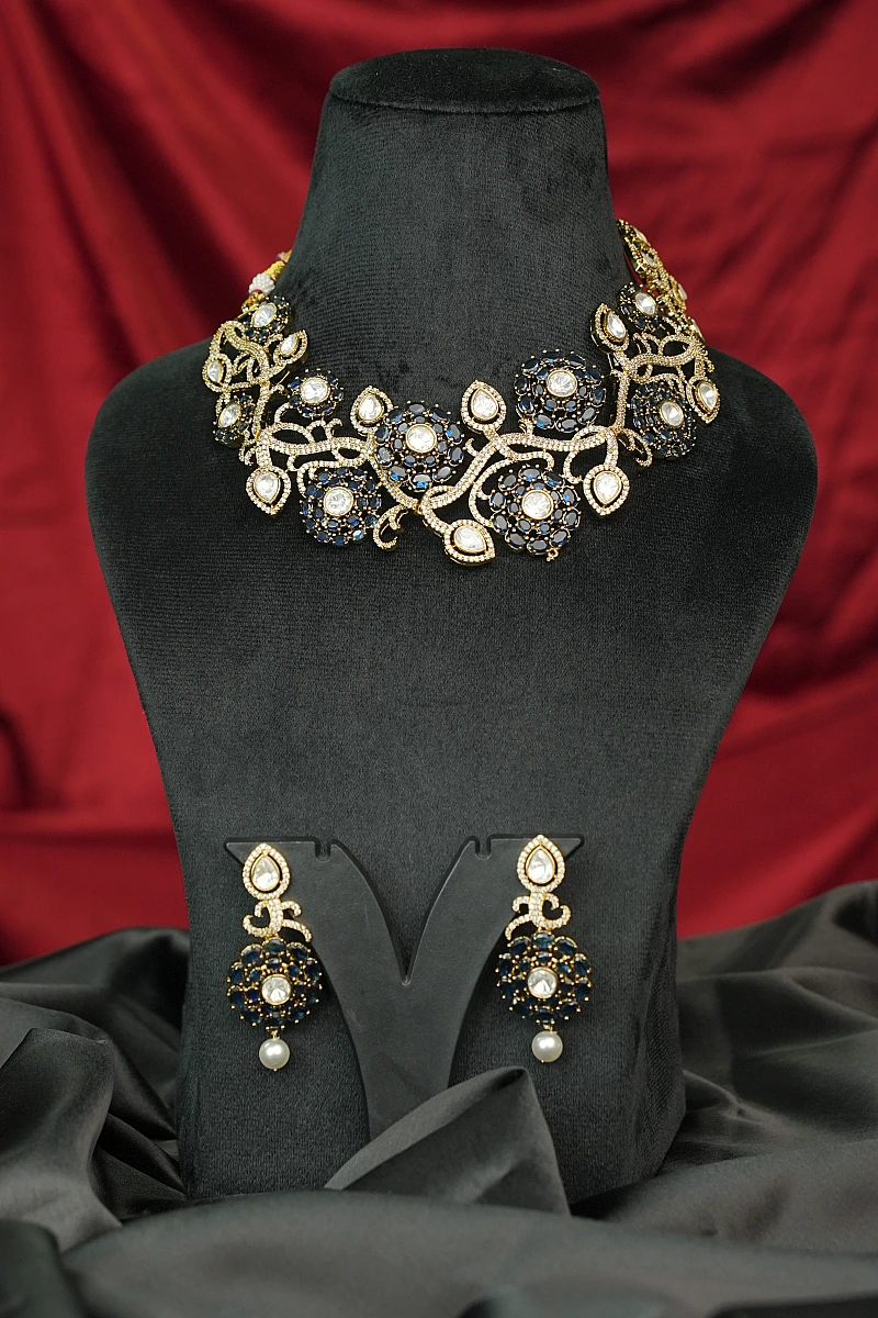 Elegant Moissanite Necklace Set with Matching Earrings
