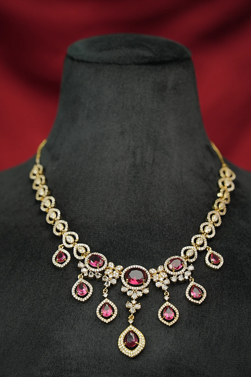 Elegant Moissanite Necklace Set with Matching Earrings - Image 2