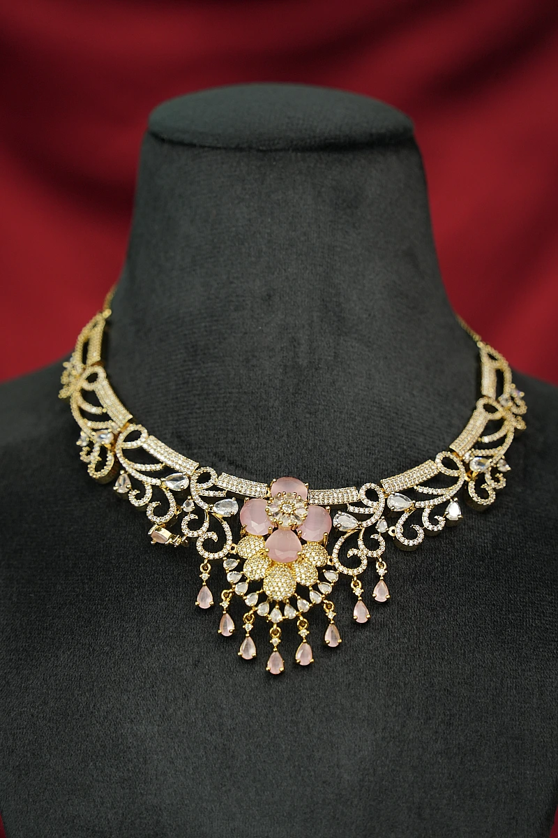 Elegant Moissanite Necklace Set with Matching Earrings - Image 2