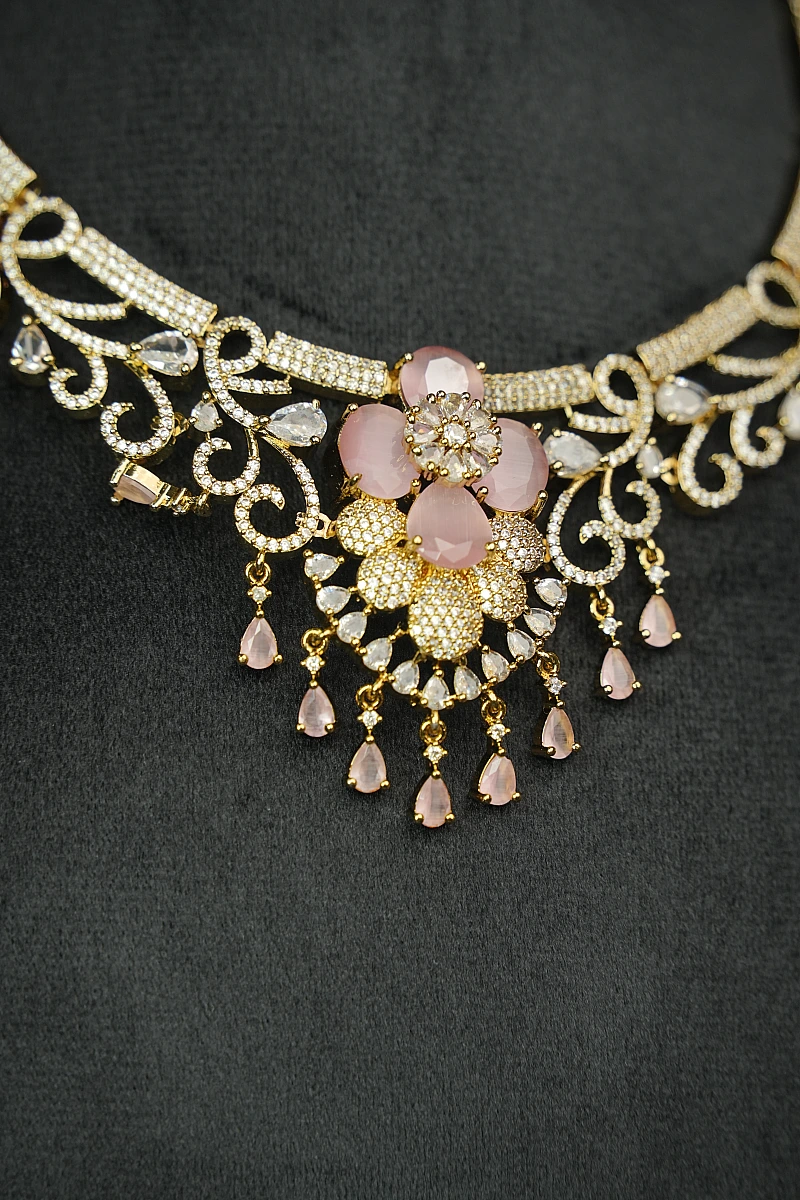 Elegant Moissanite Necklace Set with Matching Earrings - Image 3