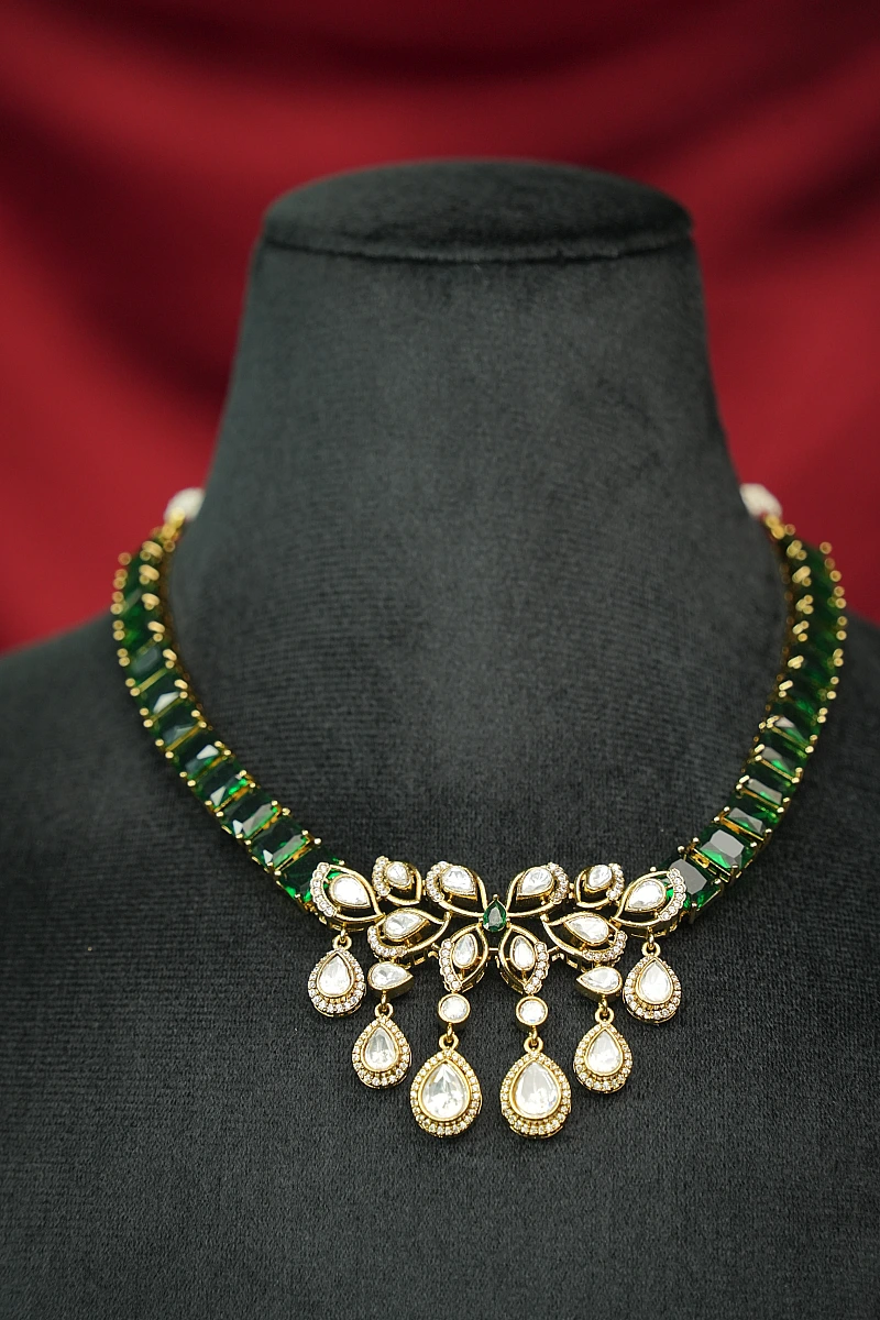 Elegant Moissanite Necklace Set with Matching Earrings - Image 2