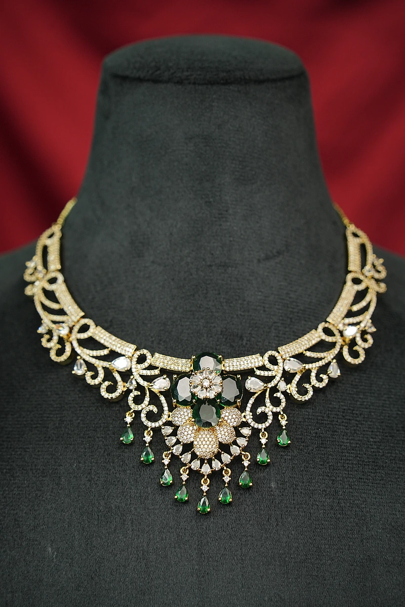 Elegant Moissanite Necklace Set with Matching Earrings - Image 3