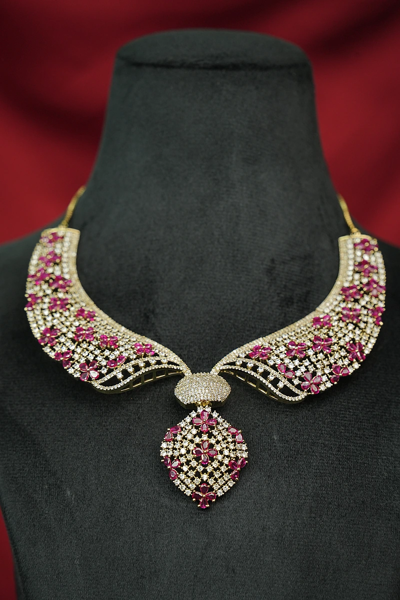 Elegant Moissanite Necklace Set with Matching Earrings - Image 2