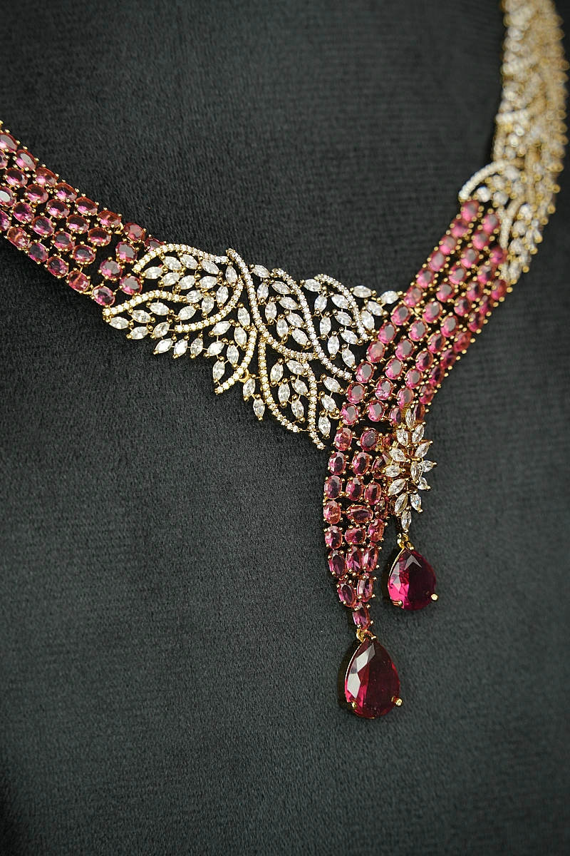 Elegant Moissanite Necklace Set with Matching Earrings - Image 2