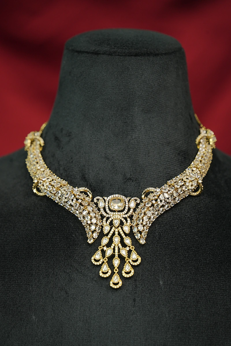 Elegant Moissanite Necklace Set with Matching Earrings - Image 2