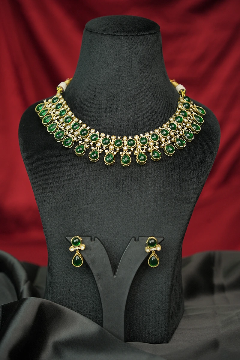 Elegant Moissanite Necklace Set with Matching Earrings